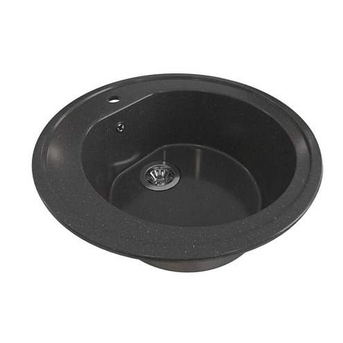 Мойкa ML-GMS02 СТАНДАРТ круглая, черный (308), 505 мм глубина чаши 165 мм: фотография 1