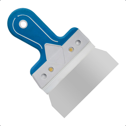 Шпатель фасадный прямой, нержавеющая сталь 0,6мм, двухкомпонентная литая рукоятка, 150мм, РемоКолор: фотография 1