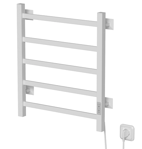 Полотенцесушитель Mixline Triumph  60х50 таймер, 312 Вт, 5 перекладин, электрический белый: фотография 1
