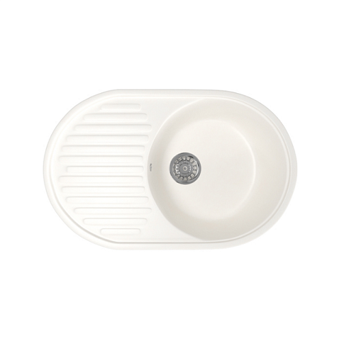 Мойка ML-GM16 овальная с крылом, ультра-белая (341), 730х465х180 мм : фотография 1