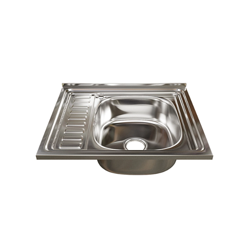 Мойка 500х600 правый выпуск 3 1/2" MIXLINE 160 мм с сифоном: фотография 1