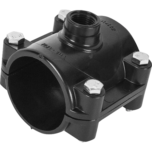 Седелка с внутренней резьбой для ПНД труб (крепление - болт) ф 63 - 1/2" ТПК-Аква: фотография 1