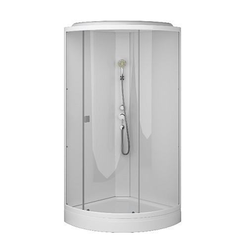 Душевая кабина 90х90 AM.PM X-Joy W88C-301-090WTстекло прозрачное, профиль белый: фотография 1