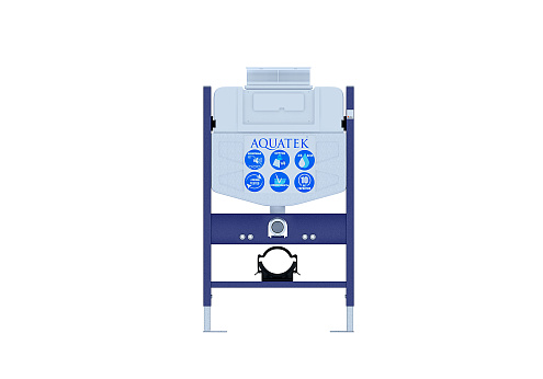 Инсталляция для подвесного унитаза с верхней кнопкой смыва Aquatek INS-0000018 , 800х500х150 мм: фотография 1