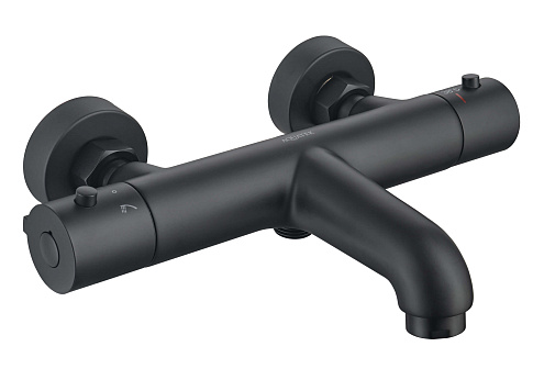 Термостатический смеситель для ванны Aquatek матовый черный AQ1043MB Вега: фотография 1