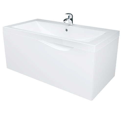 Тумба Этюд 100П 1 ящик Белый глянец: фотография 1