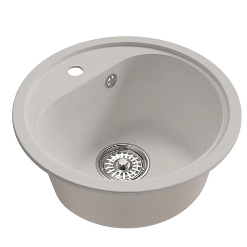Мойкa ML-GM10 круглая, молоко (341), 440 мм глубина чаши 180 мм: фотография 1