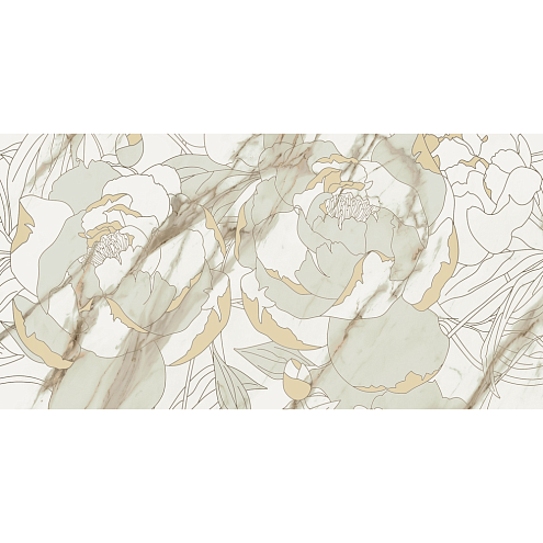 Плитка настенная Тривия TP3668H2 Декор2 бежевый, глянец 30х60: фотография 1