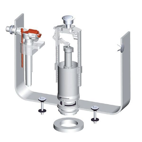 Выпускной комплект Alcaplast со стоп кнопкой, впускной механизм А16 подключение 1/2" SA2000K 1/2" CHROM: фотография 1