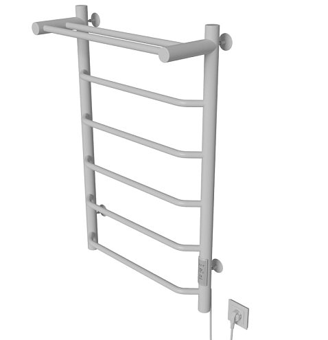 Полотенцесушитель Mixline Mira 80х50 таймер, 336 Вт, 5 перекладин + полка, электрический белый: фотография 1