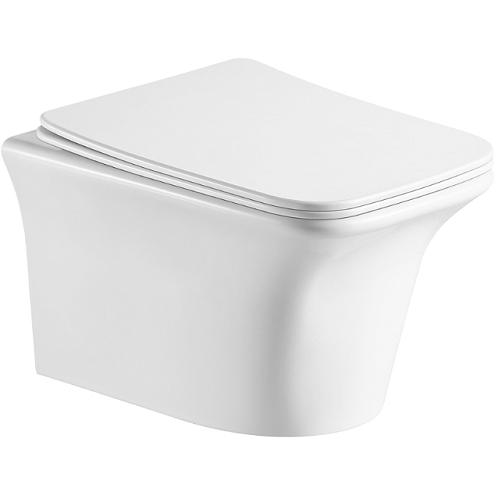 Унитаз подвесной Ceruttispa NIVOLETAria безободковый, тонкая крышка дюропласт с микролифтом быстросъемная: фотография 1