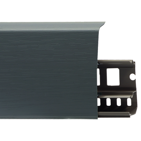 LL 022  Плинтус 67мм Антрацит  с монтажной планкой  2,2м   : фотография 1