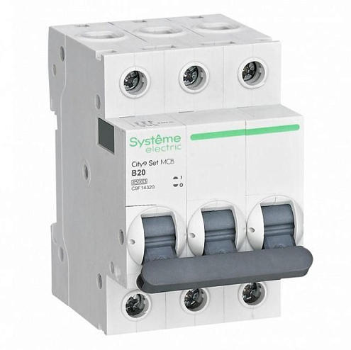 Выключатель автоматический модульный 3п B 20А 4.5кА City9 Set 400В SE C9F14320: фотография 1