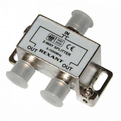 Делитель ТВ "краб" х2 под F разъем 5-1000 МГц Rexant 05-6001: фотография 1