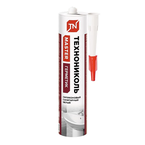 Герметик ТехноНиколь силикон санитарный белый, 280мл: фотография 1