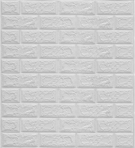 Самоклеящаяся панель Кирпич белый классический 700х770х3мм : фотография 1