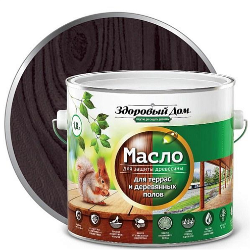 Масло для террас и деревянных полов "Здоровый Дом", Венге 1,8л : фотография 1