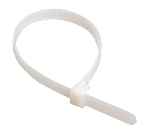 Хомут кабельный 3.6х350 нейлон белый уп.100шт IEK UHH31-D036-350-100: фотография 1