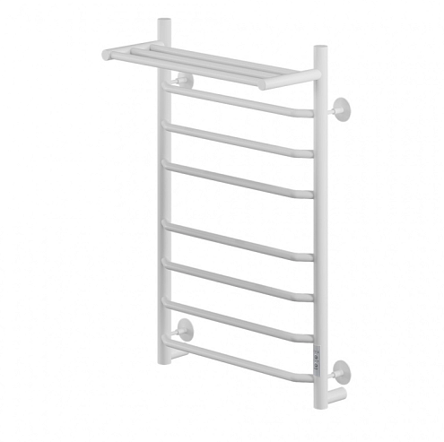 Полотенцесушитель Mixline Mira 80х50 таймер, 403Вт, 7 перекладин + полка, трапеция, электрический, белый: фотография 1