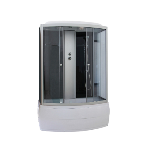 Душевая кабина  Parly CNE150 150х75х215 душевой бокс, высокий поддон, заднее стекло черное, переднее стекло  тонированное: фотография 1