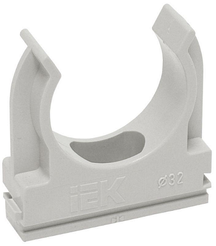 Держатель для труб (клипса) CF32 с защелкой IEK CTA10D-CF32-K41-050: фотография 1