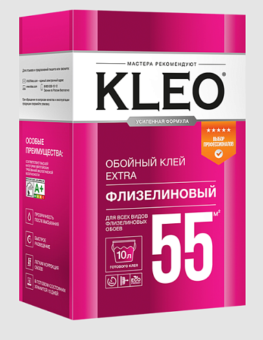 Клей обойный KLEO EXTRA 55 для флизелиновых обоев до 55м²: фотография 1