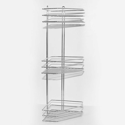 Угловая полка СТК 3х ярусная 2 бордюра трапеция 4895-3: фотография 1