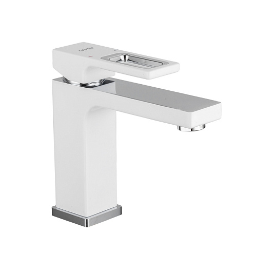 Смеситель для умывальника 35к G1017-1 GAPPO литой, с гигиенической лейкой, БЕЛЫЙ-хром: фотография 1