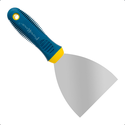 Шпатель фасадный, двухкомпонентная рукоятка, нержавеющая сталь, 100мм, Ремоколор: фотография 1