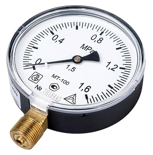 Манометр МТ-100 1,6 МПа трубная резьба - G½": фотография 1