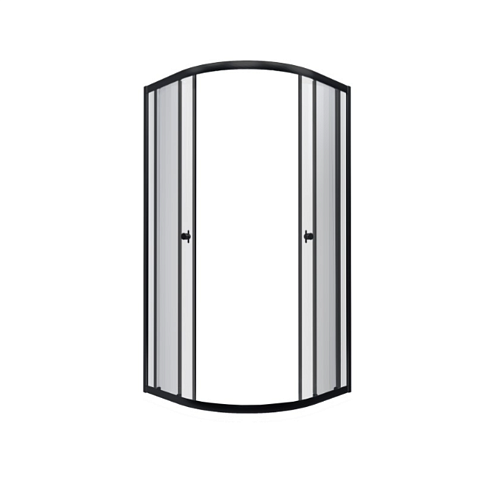 Душевое ограждение "Альфа-Блэк" 90х90, 1/4 круга : фотография 1