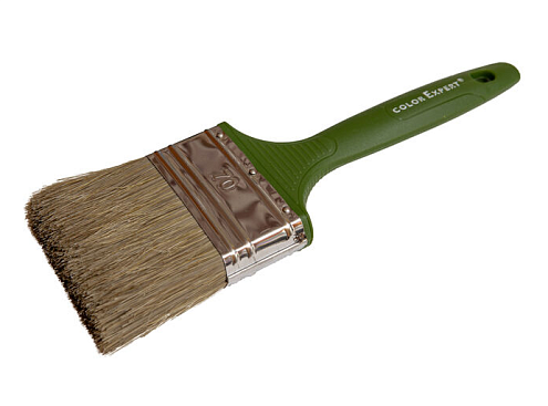 Кисть флейцевая для средств деревозащиты 70мм, щетина смешанная , пластиковая ручка, ColorExpert: фотография 1