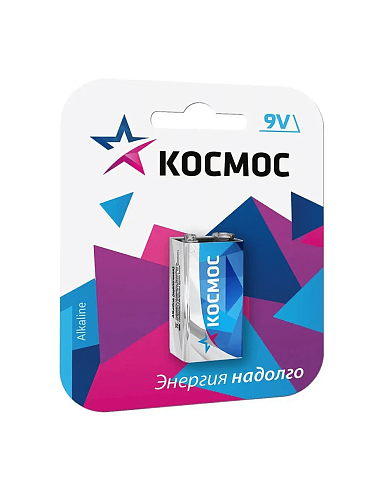 Элемент питания "крона" 6LR61 1S КОСМОС KOC6LR61MAX1S: фотография 1