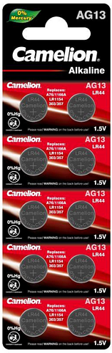 Элемент питания алкалиновый "таблетка" LR44/G13/A76/357A Mercury Free AG13-BP0%Hg для часов BL-10 уп.10шт Camelion 12821: фотография 1