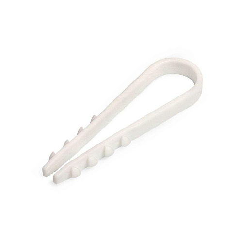 Дюбель-хомут ДХ 5-10 для круглого кабеля белый 100шт Fortisflex 56866: фотография 1