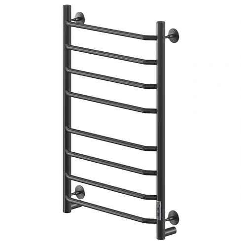 Полотенцесушитель Mixline Mira  80х50 таймер, 335 Вт, 8 перекладин, трапеция, электрический, черный: фотография 1