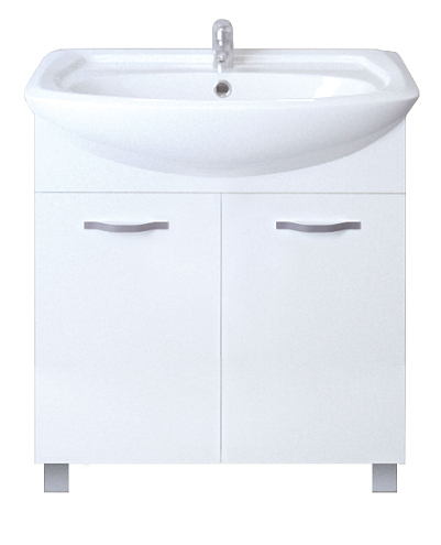 Тумба Вита 65Н 2 двери Белый глянец, МДФ: фотография 1