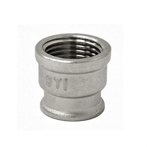 Муфта латунная переходная 3/4"x1/2" ВВ никелированная STI: фотография 1