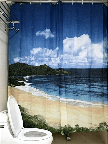 Занавеска-штора для ванн 180х180 "ZALEL" ФОТОПРИНТ YGL DX-047: фотография 1