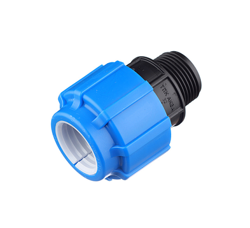 Муфта ПЭ 32х1" наружная резьба обжимная ТПК-Аква: фотография 1