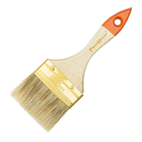 Кисть "Стандарт",  75мм, натуральная щетина, для всех ЛКМ, РемоКолор: фотография 1