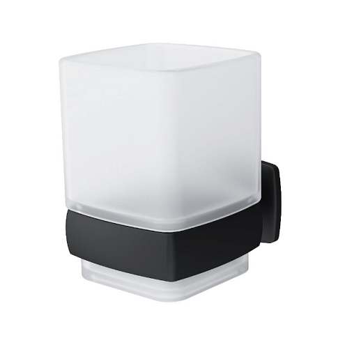 Стакан для зубных щеток настенный AM.PM Gem A9034322 стеклянный, черный: фотография 1