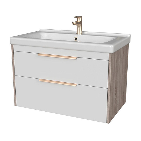 Тумба Домани 80 арт.115 Дуб/Белый: фотография 1