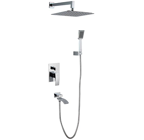 Душевая система 35к G7107 GAPPO встраиваемая, лейка "Тропический душ" хром: фотография 1