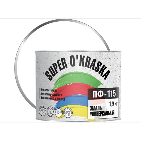 Эмаль  ПФ-115 super okraska Белый матовый  1,9кг: фотография 1