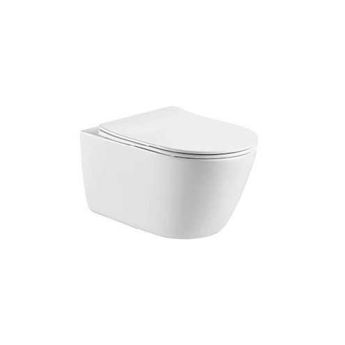 Унитаз подвесной безободковый Aquatek Оберон AQ1363W-00 531х360х344 с сиденьем Soft Close: фотография 1