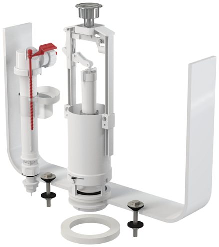 Выпускной комплект Alcaplast со стоп кнопкой, впускной механизм А17 подключение 1/2" SA2000S 1/2" CHROM: фотография 1