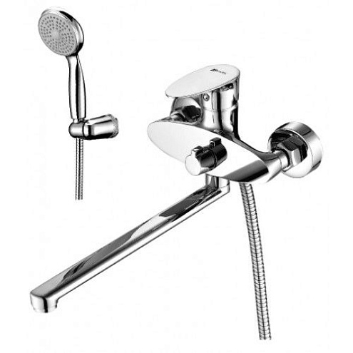 Смеситель LM0251C "Неро"LM0251C "Неро"  универсальный с плоским изливом 300мм  дивертор с керамичическими пластинами хром: фотография 1