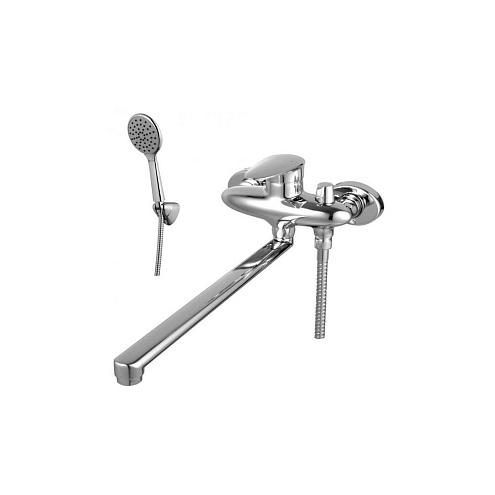 LM4417C "Статус" Смеситель универсальный с плоск. изливом 350мм, боковой дивертор с кер. пласт, с аксесс.: фотография 1