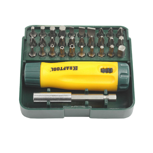 Набор "КOMPAKT", реверсивная отвертка, мини-бокс, 32 предмета, KRAFTOOL: фотография 1